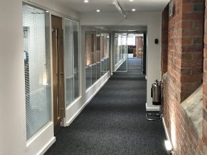 acoustic glazing, acoustic glass doors, transom glazing, office space, glass office, office pod, commercial glazing, suspended ceilings, commercial fit-out