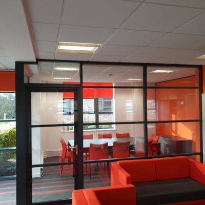 flush double glazed doors, fire rated glazed partition