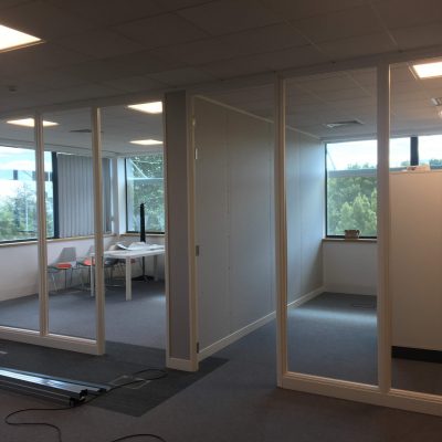 framed partition systems, NBS K30 specification, glazed screens, commercial offices, fire screen