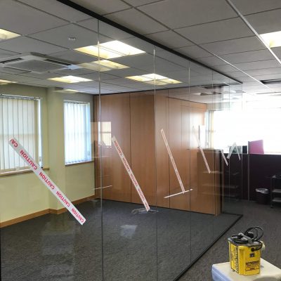 framed partition systems, NBS K30 specification, glazed screens, commercial offices, fire screen