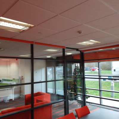 framed partition systems, NBS K30 specification, glazed screens, commercial offices, fire screen
